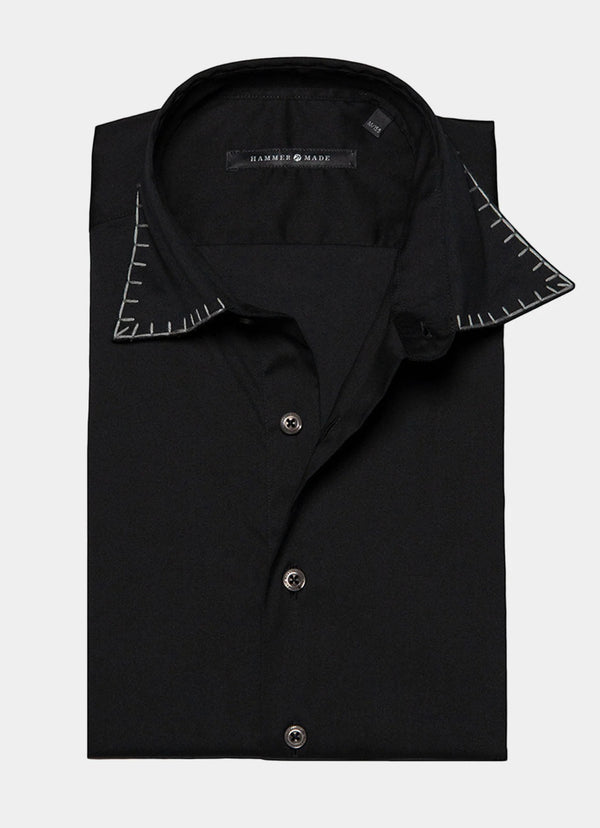 Premium Black Solid Full Sleeve Cotton Casual Formal Shirt