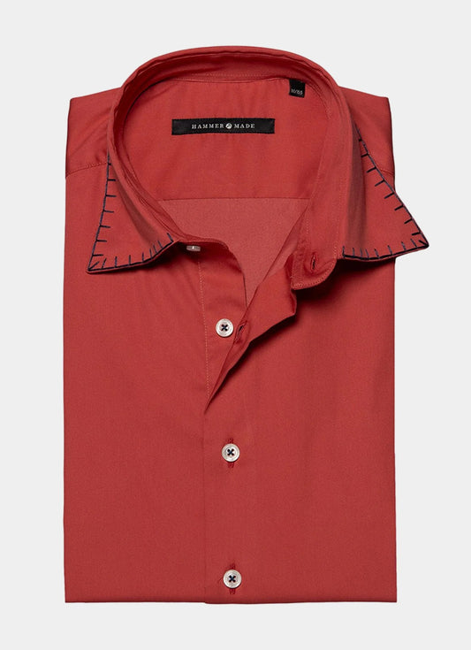 Premium Rust Red Solid Full Sleeve Cotton Casual Formal Shirt