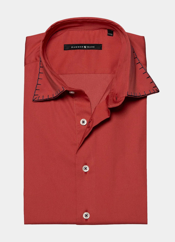 Premium Rust Red Solid Full Sleeve Cotton Casual Formal Shirt
