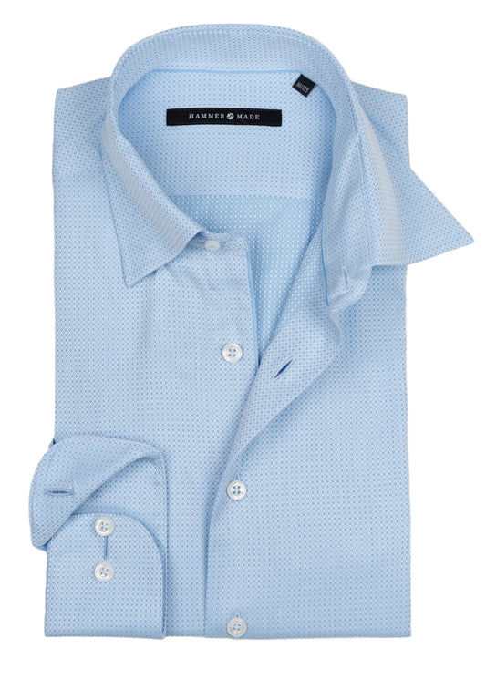 Premium Sky Blue Textured Full Sleeve Cotton Formal Casual Shirt
