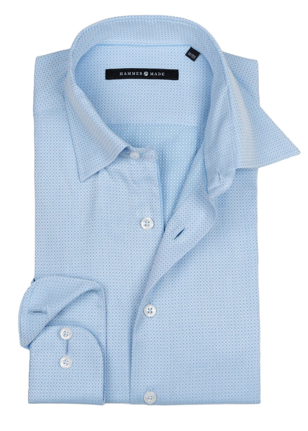 Premium Sky Blue Textured Full Sleeve Cotton Formal Casual Shirt